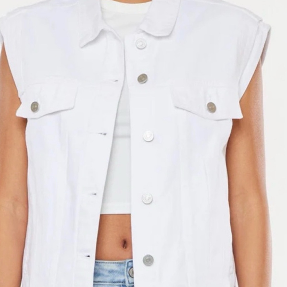 KanCan White Denim Vest